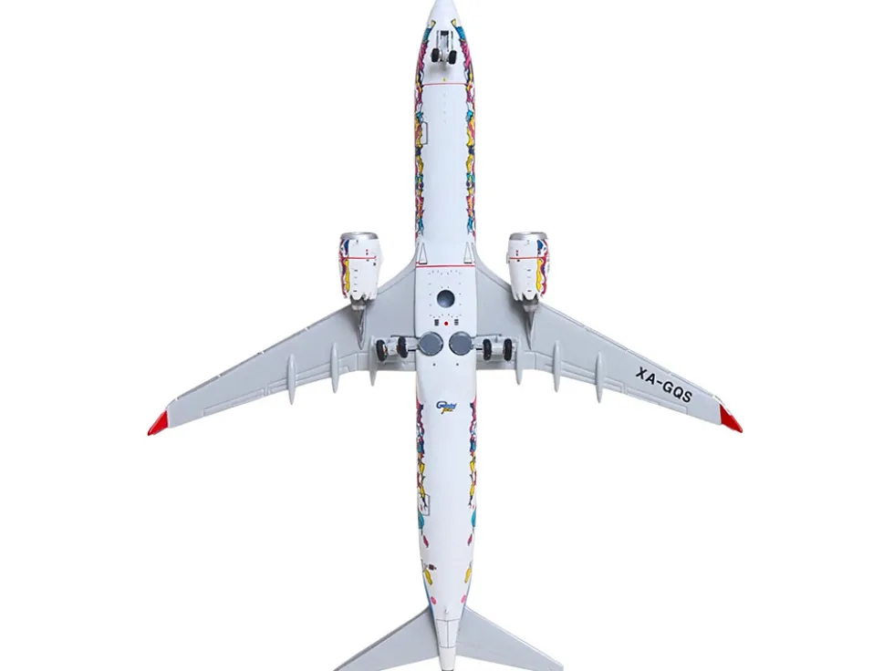 Boeing 737 MAX 9 Commercial Aircraft "Aeromexico - Kukulcan" (XA-GQS) White with Graphics and Blue Tail 1/400 Diecast Model Airplane by GeminiJets