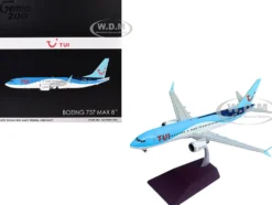 Boeing 737 MAX 8 Commercial Aircraft "TUI Airways" (G-TUMY) Blue and White "Gemini 200" Series 1/200 Diecast Model Airplane by GeminiJets