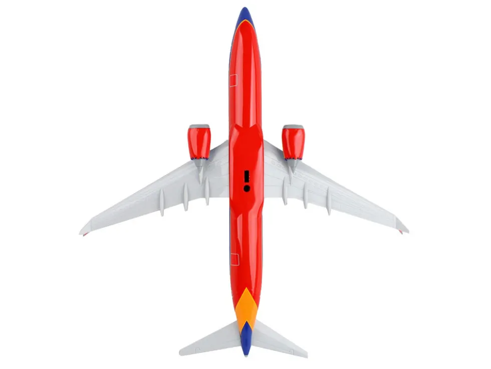 Boeing 737 MAX 8 Commercial Aircraft Southwest Airlines N872CB Blue with Red and Orange Stripes Snap Fit 1/130 Plastic Model Skymarks SKR1140