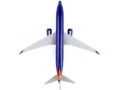 Boeing 737 MAX 8 Commercial Aircraft Southwest Airlines N872CB Blue with Red and Orange Stripes Snap Fit 1/130 Plastic Model Skymarks SKR1140