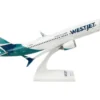Boeing 737 MAX 8 Commercial Aircraft WestJet Airlines C FNWD White with Teal Tail Snap Fit 1/130 Plastic Model Skymarks SKR994