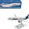 Boeing 737 MAX 8 Commercial Aircraft "Alaska Airlines" (N801AK) White with Blue Tail (Snap-Fit) 1/130 Plastic Model by Skymarks