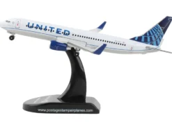 Boeing 737 800 Next Generation Commercial Aircraft United Airlines 1/300 Diecast Model Airplane Postage Stamp PS5815-4