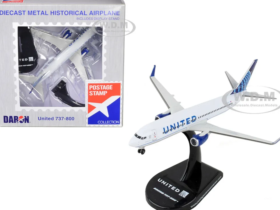 Boeing 737 800 Next Generation Commercial Aircraft United Airlines 1/300 Diecast Model Airplane Postage Stamp PS5815-4