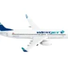 Boeing 737 Next Generation Commercial Aircraft WestJet Airlines Maple Leaf Logo Livery 1/300 Diecast Model Airplane Postage Stamp PS5815-1