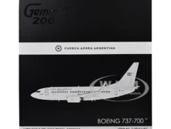 Boeing 737-700 Transport Aircraft "Fuerza Aerea Argentina (Air Force)" (T-99) Gray "Gemini 200" Series 1/200 Diecast Model Airplane by GeminiJets