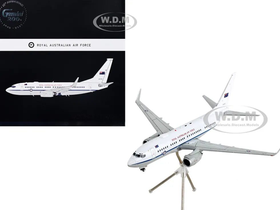Boeing 737 700 Transport Aircraft Royal Australian Air Force A36-002 White and Gray Gemini 200 Series 1/200 Diecast Model Airplane GeminiJets G2RAA1223