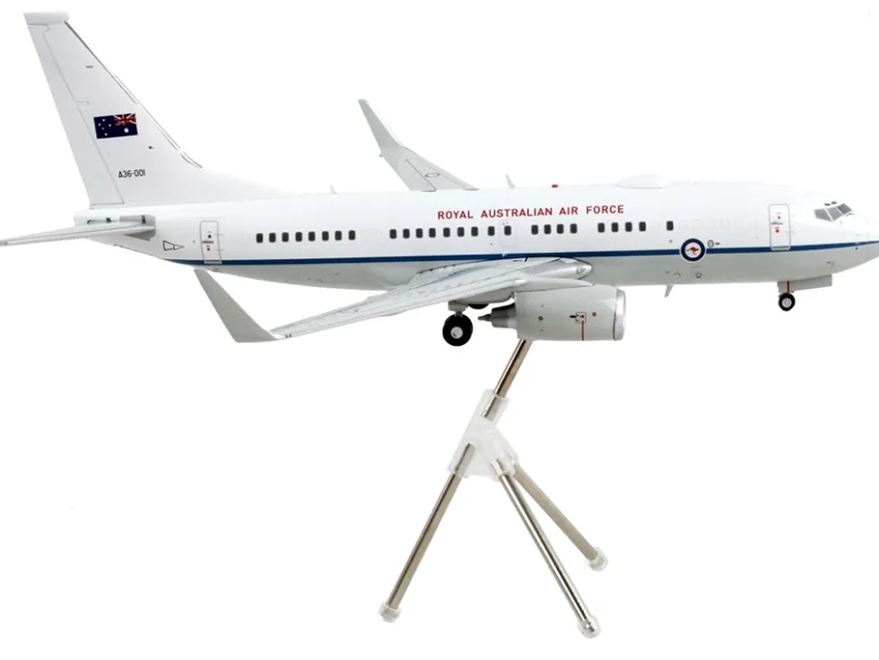Boeing 737 700 Transport Aircraft Royal Australian Air Force A36-001 White and Gray Gemini 200 Series 1/200 Diecast Model Airplane GeminiJets G2RAA1222