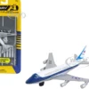 Boeing VC 25 Aircraft White and Blue United States Air Force One with Runway Section Diecast Model Airplane Runway24 RW015