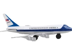 Boeing VC 25 Aircraft White and Blue United States Air Force One with Runway Section Diecast Model Airplane Runway24 RW015