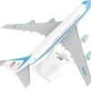 Boeing VC-25A Transport Aircraft "Air Force One - United States of America" (29000) White with Blue Stripes (Snap-Fit) 1/250 Plastic Model by Skymarks