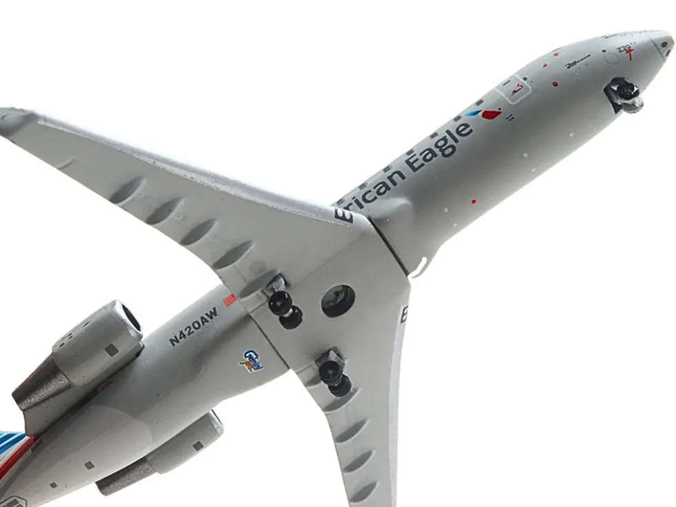 Bombardier CRJ200 Commercial Aircraft "American Eagle - Air Wisconsin" (N420AW) Gray with Red and Blue Tail 1/400 Diecast Model Airplane by GeminiJets