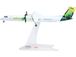 Bombardier Q400 Commercial Aircraft "Sky Alps" (9H-PAUL) White with Green Tail Graphics 1/200 Diecast Model Airplane by Herpa