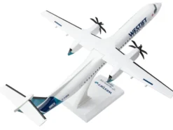Bombardier Q400 Commercial Aircraft "Air Canada" (C-FOEN) White with Tail Graphics (Snap-Fit) 1/100 plastic model by Skymarks