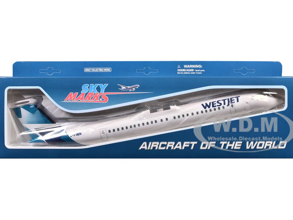 Bombardier Q400 Commercial Aircraft "Air Canada" (C-FOEN) White with Tail Graphics (Snap-Fit) 1/100 plastic model by Skymarks