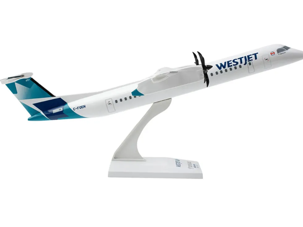 Bombardier Q400 Commercial Aircraft "Air Canada" (C-FOEN) White with Tail Graphics (Snap-Fit) 1/100 plastic model by Skymarks