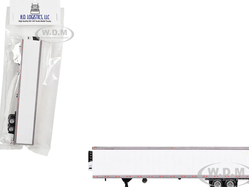 Box Dry Goods Trailer White 1/87 (HO) Plastic Model by HO Logistics