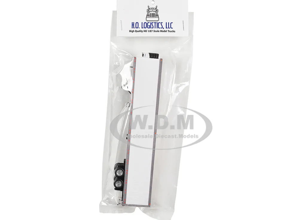 Box Dry Goods Trailer White 1/87 (HO) Plastic Model by HO Logistics