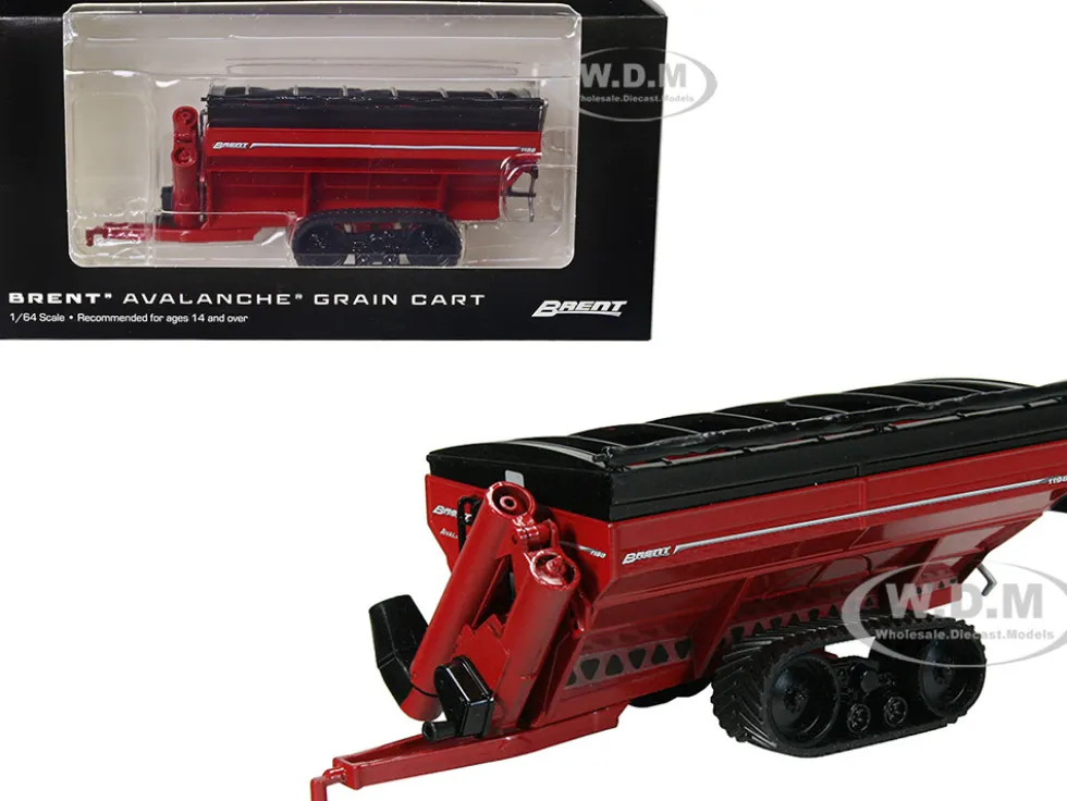 Brent 1198 Avalanche Grain Cart Tracks Red 1/64 Diecast Model SpecCast UBC036