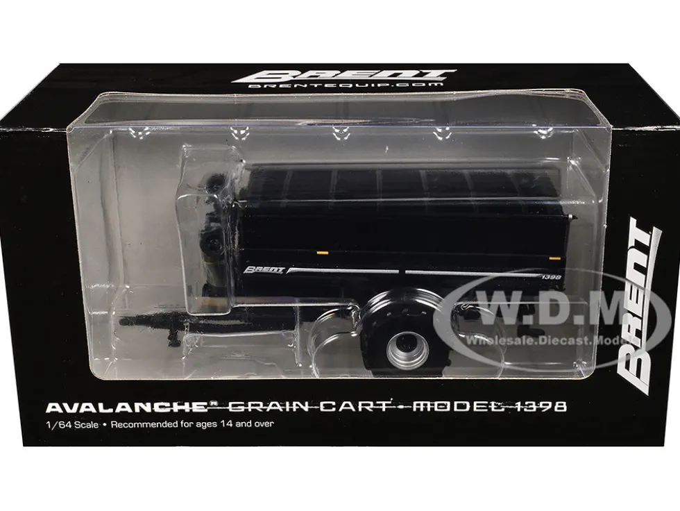 Brent 1398 Avalanche Grain Cart with Flotation Tires Black Metallic 1/64 Diecast Model by SpecCast