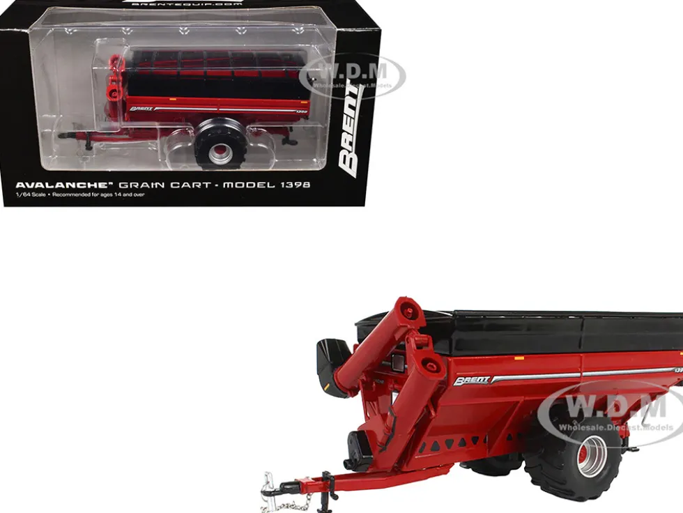 Brent 1398 Avalanche Grain Cart with Flotation Tires Red 1/64 Diecast Model by SpecCast