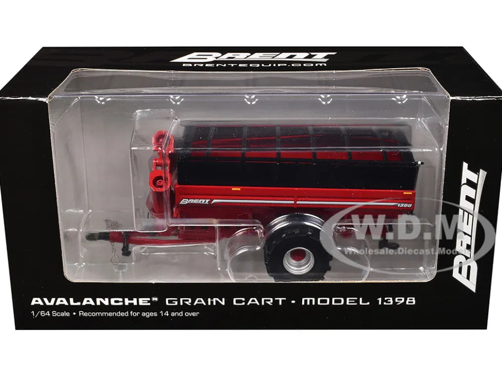 Brent 1398 Avalanche Grain Cart with Flotation Tires Red 1/64 Diecast Model by SpecCast