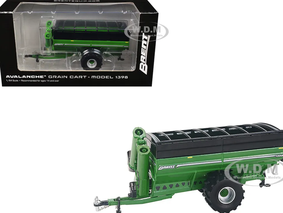 Brent 1398 Avalanche Grain Cart with Flotation Tires Green 1/64 Diecast Model by SpecCast
