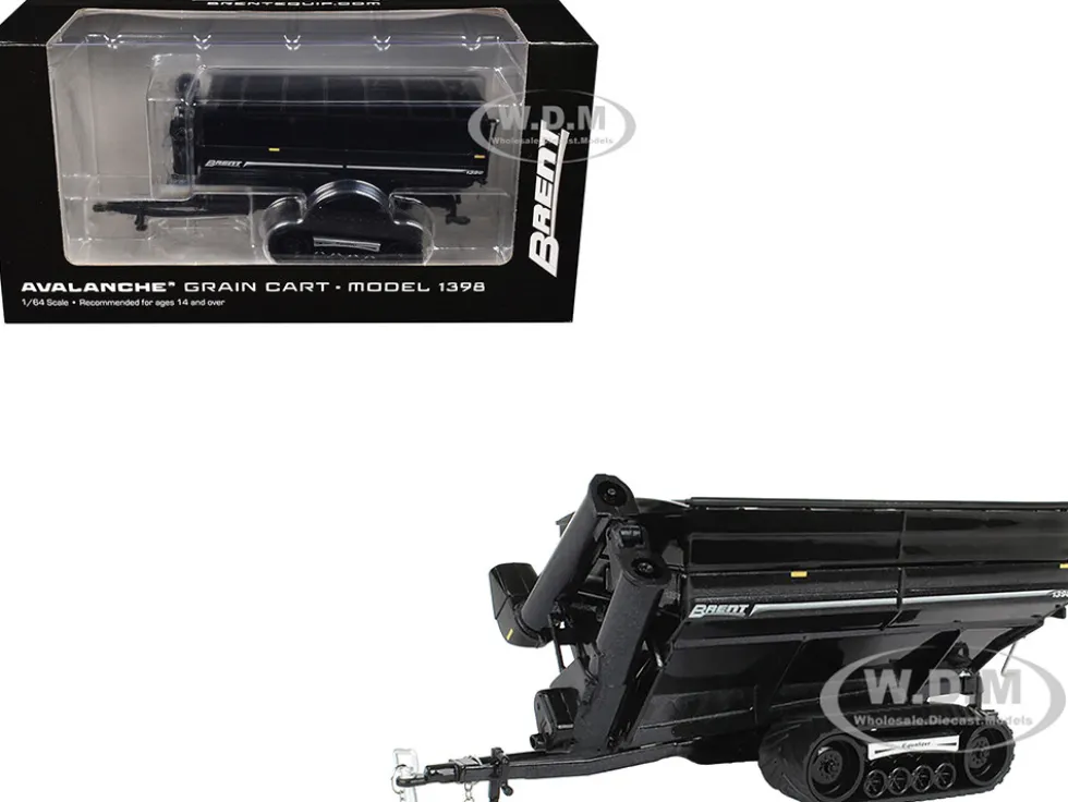 Brent 1398 Avalanche Grain Cart with Equalizer Tracks Black Metallic 1/64 Diecast Model by SpecCast