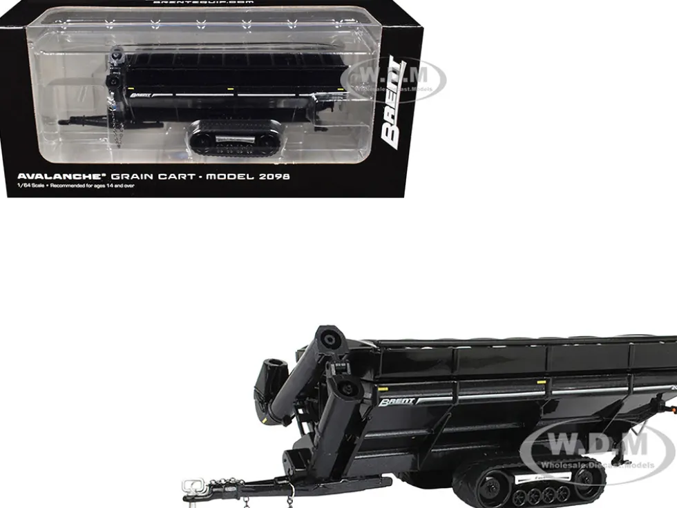 Brent 2098 Avalanche Grain Cart with Equalizer Tracks Black Metallic 1/64 Diecast Model by SpecCast
