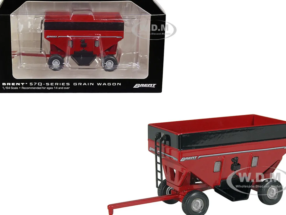 Brent 657Q Grain Train Wagon Red 1/64 Diecast Model SpecCast UBC035