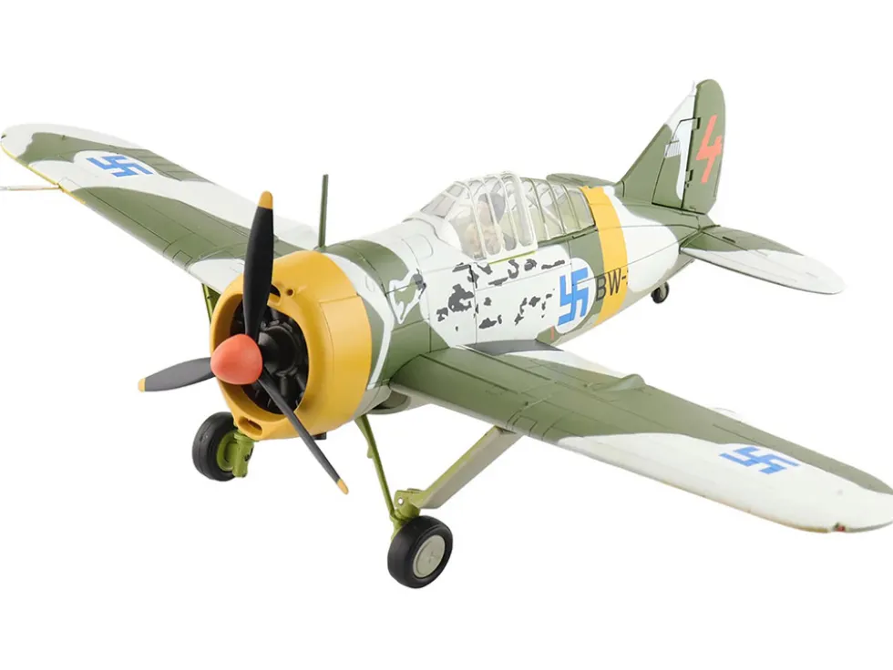 Brewster F2A Model 239 "Buffalo" Fighter Aircraft "BW364, LeLv 24, flown by Warrant Officer Ilmari Juutilainen" (1942) Finnish Air Force "Air Power Series" 1/48 Diecast Model by Hobby Master