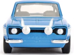 Brian's Ford Escort Light Blue White Stripes Fast & Furious Movie 1/32 Diecast Model Car Jada 97188