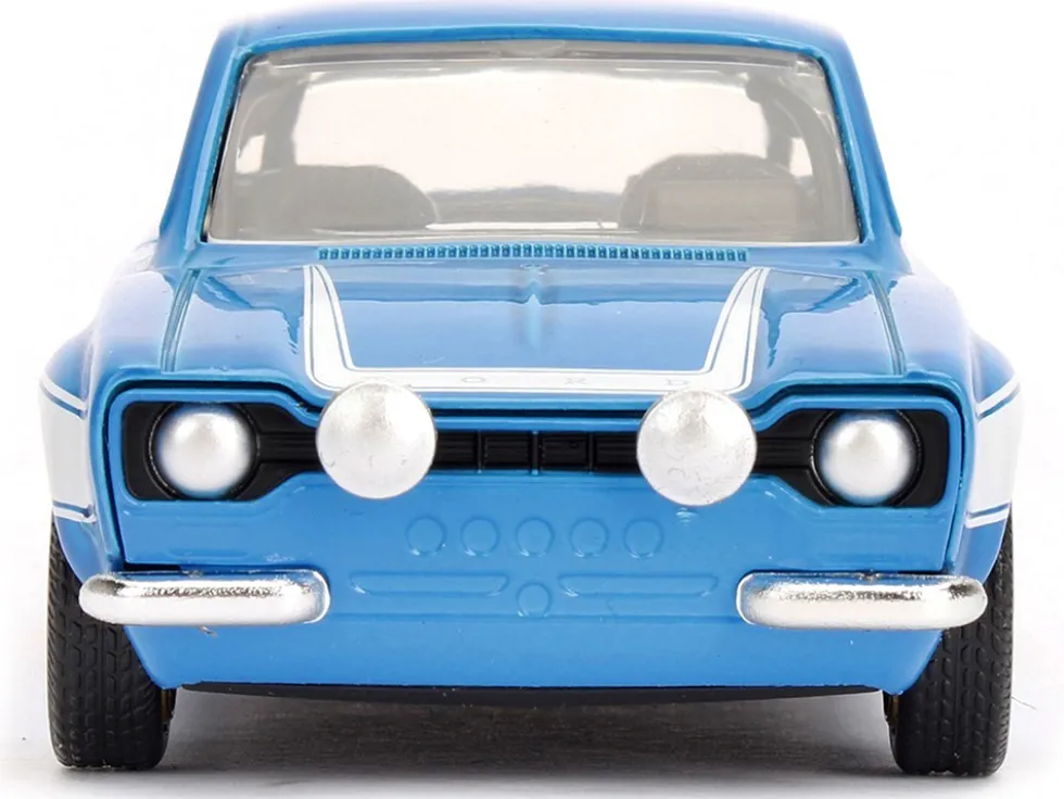 Brian's Ford Escort Light Blue White Stripes Fast & Furious Movie 1/32 Diecast Model Car Jada 97188