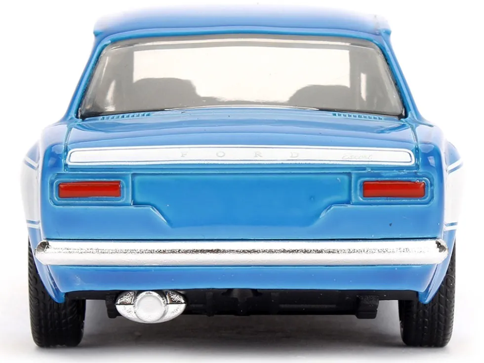 Brian's Ford Escort Light Blue White Stripes Fast & Furious Movie 1/32 Diecast Model Car Jada 97188