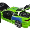 Brian's Mitsubishi Eclipse Green with Black Hood and Graphics "The Fast and The Furious" (2001) Movie "25 Years of Fast & Furious" Series 1/24 Diecast Model Car by Jada