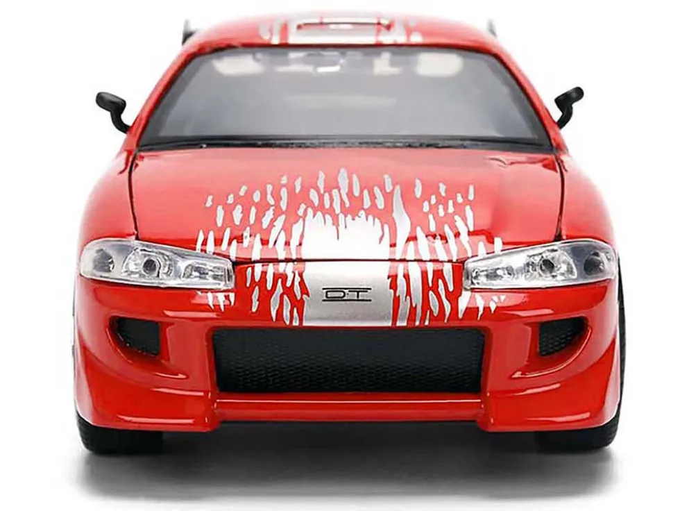 Brian's Mitsubishi Eclipse Red with Graphics Remix "The Fast and The Furious" (2001) Movie "Fast & Furious" Series 1/24 Diecast Model Car by Jada