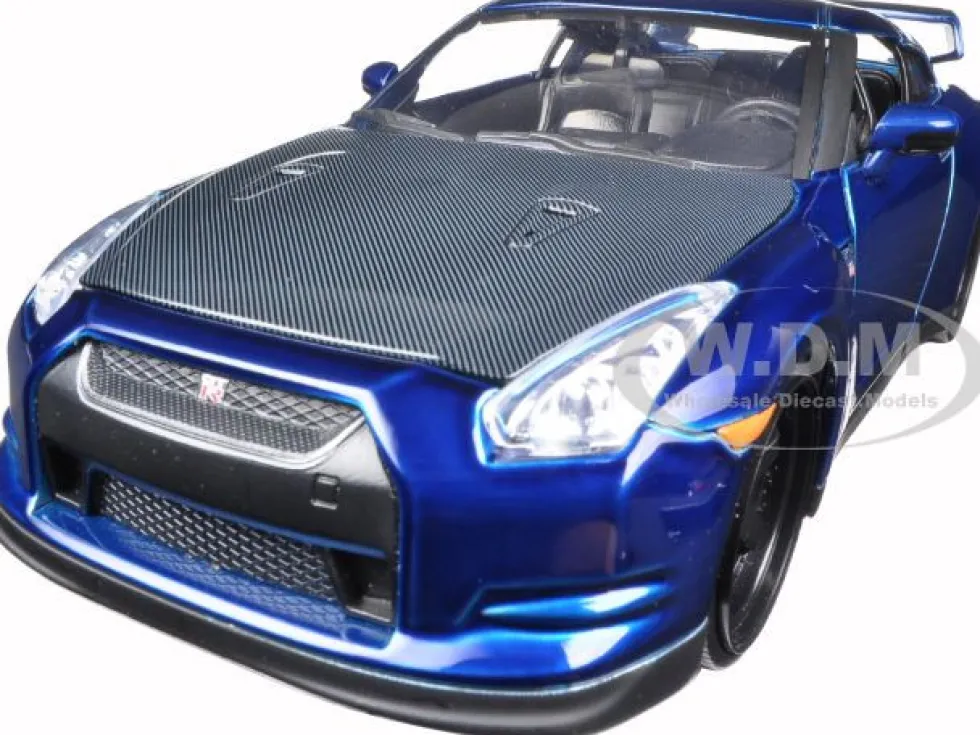 Brian's 2009 Nissan GTR R35 Blue "Fast & Furious 7" Movie 1/24 Diecast Model Car Jada 97036