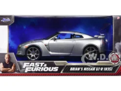 Brian's Nissan GT-R R35 Silver Fast & Furious Movie 1/24 Diecast Model Car Jada 97212
