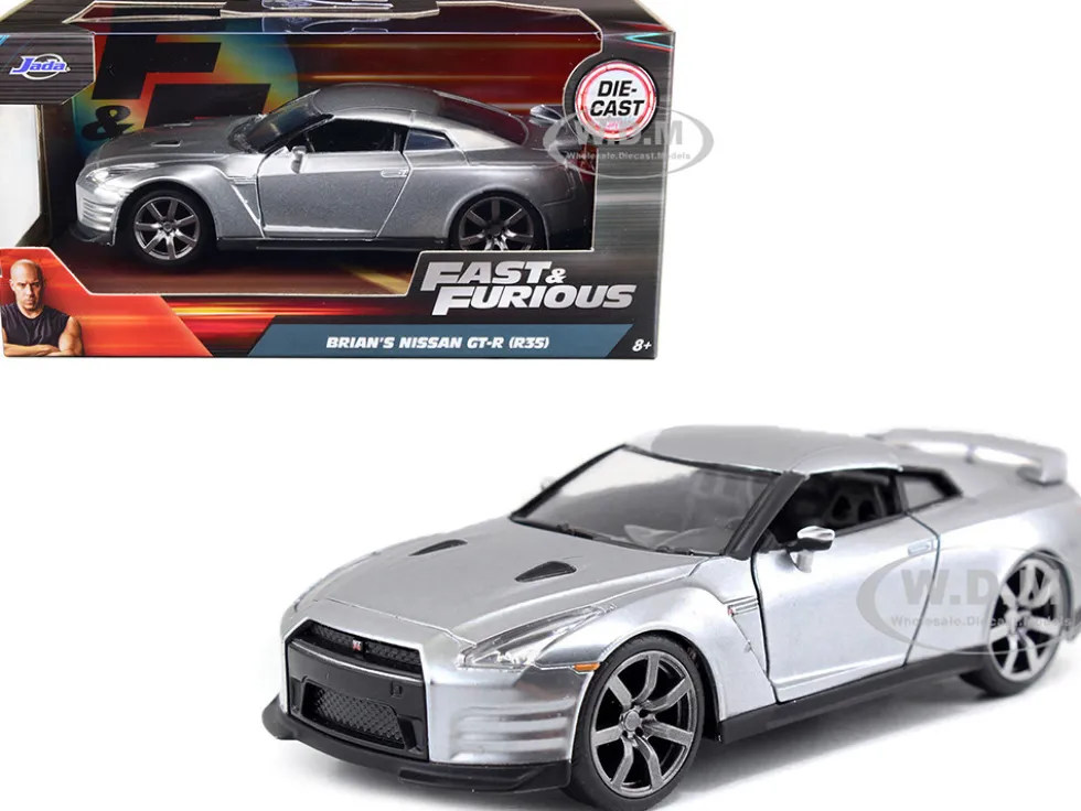 Brian s Nissan GT R R35 Silver Metallic Fast & Furious Movie 1/32 Diecast Model Car Jada JA97383