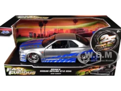 Brian's Nissan GTR Skyline R34 RHD (Right Hand Drive) Silver with Blue Stripes