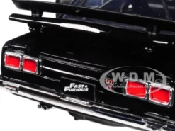 Brian's Nissan Skyline 2000 GT-R Black from The Fast and the Furious Movie 1/24 Diecast Model Car Jada 99686