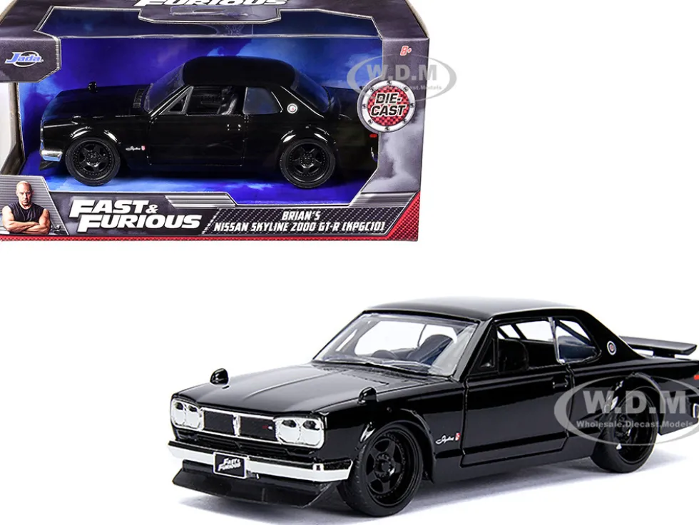 Brian's Nissan Skyline 2000 GT-R KPGC10 Black Fast & Furious Movie 1/32 Diecast Model Car Jada 99602