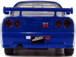 Brian's Nissan Skyline GT-R R34 Blue "Fast & Furious" Movie 1/32 Diecast Car Model Jada 97185