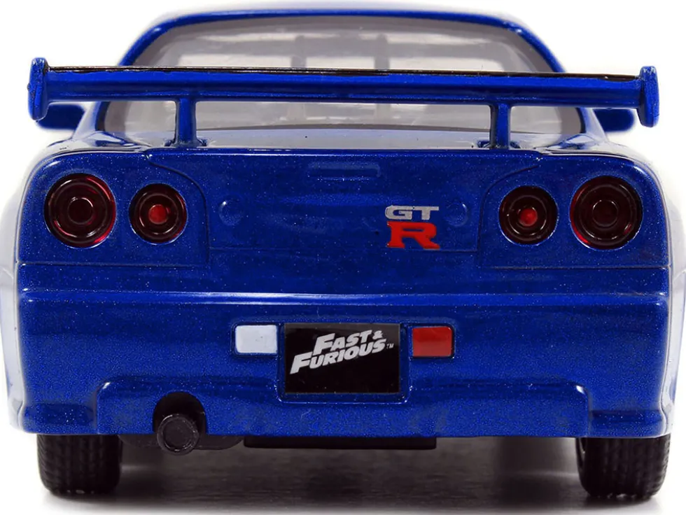 Brian's Nissan Skyline GT-R R34 Blue "Fast & Furious" Movie 1/32 Diecast Car Model Jada 97185