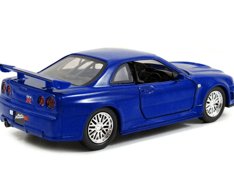 Brian's Nissan Skyline GT-R R34 Blue "Fast & Furious" Movie 1/32 Diecast Car Model Jada 97185