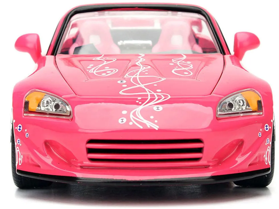 Brian's Nissan Skyline GT-R (R34) Silver Metallic with Blue Stripes and Suki's Honda S2000 Pink with Graphics Set of 2 Cars "Fast & Furious 25th Anniversary" "Fast & Furious" Series 1/24 Diecast Model Cars by Jada