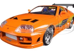 Brian's Toyota Supra Orange with Graphics "Fast & Furious 25th Anniversary" Series 1/24 Diecast Model Car by Jada