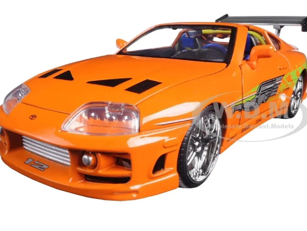 Brian's Toyota Supra Orange with Graphics "Fast & Furious 25th Anniversary" Series 1/24 Diecast Model Car by Jada
