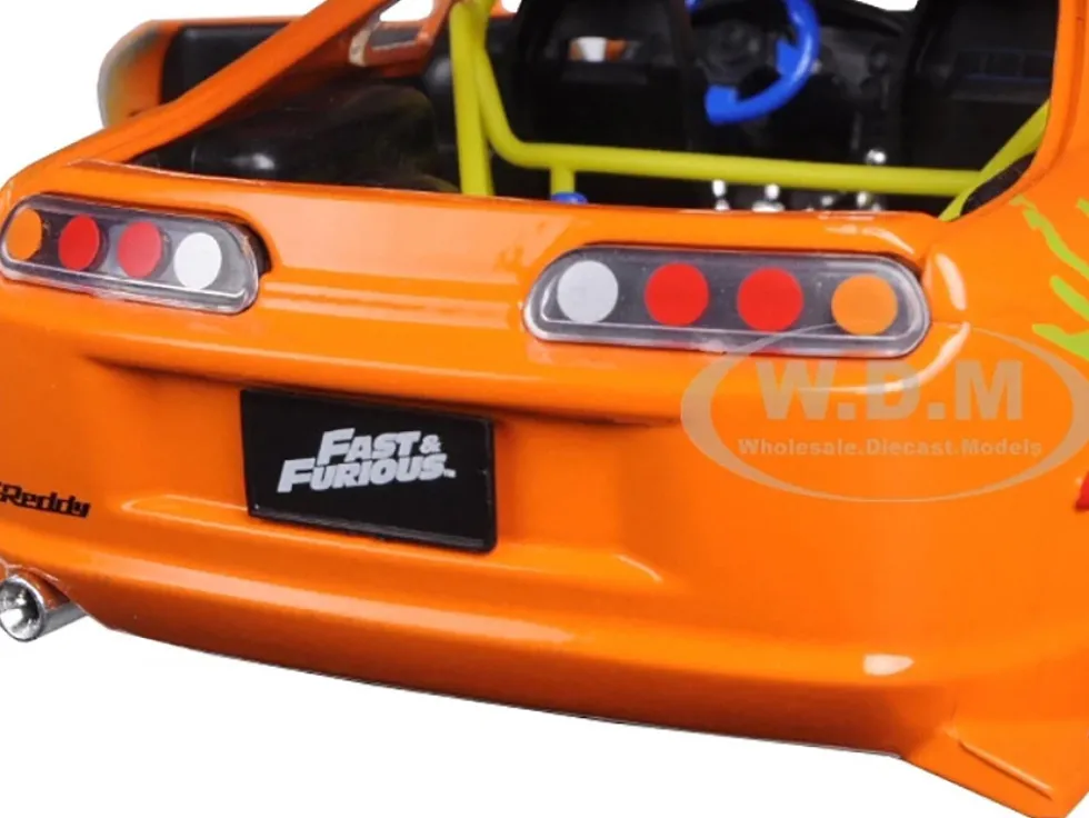 Brian's Toyota Supra Orange with Graphics "Fast & Furious 25th Anniversary" Series 1/24 Diecast Model Car by Jada