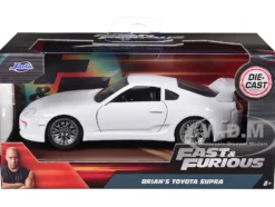 Brian's Toyota Supra White "Fast & Furious 7" Movie 1/32 Diecast Model Car Jada 97346